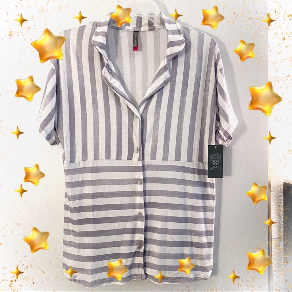 Vince Camuto pajama top textured stripe, lilac